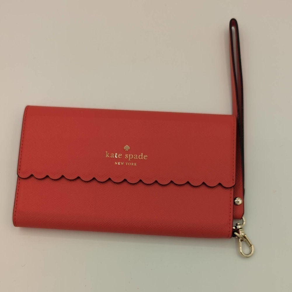 Kate Spade Wallet With Built In iPhone 10 Case Cherry Red Magnetic Closure